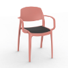 Terracotta - Smart Polypropylene Outdoor Dining Chair with Arms and Upholstered Seat Pad - 10 lbs.