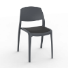 Coal_Black - Smart Polypropylene Outdoor Dining Chair with Upholstered Seat Pad - 10.6 lbs