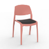 Terracotta_Black - Smart Polypropylene Outdoor Dining Chair with Upholstered Seat Pad - 10.6 lbs