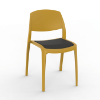 Tuscan_Black - Smart Polypropylene Outdoor Dining Chair with Upholstered Seat Pad - 10.6 lbs