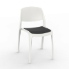White  - Smart Polypropylene Outdoor Dining Chair with Upholstered Seat Pad - 10.6 lbs