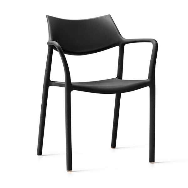 Black - Splash Air Stacking Polypropylene Dining Arm Chair - 8.7 lbs. 