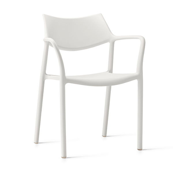 White - Splash Air Stacking Polypropylene Dining Arm Chair - 8.7 lbs. 