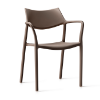 Chocolate - Splash Air Stacking Polypropylene Dining Arm Chair - 8.7 lbs. 