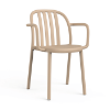 Sand - Sue Stacking Polypropylene Dining Chair with Arms - 9.3 lbs.