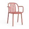 Terracotta - Sue Stacking Polypropylene Dining Chair with Arms - 9.3 lbs.