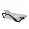 Dark Grey_Beige - Marina Club Stacking Polypropylene Sling Chaise Lounge - 23.5 lbs.
