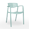 Blue Air - Toledo Air Green Stacking Polypropylene Commercial Outdoor Dining Chair - 8.6 lbs.