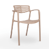 Earth Brown - Toledo Air Green Stacking Polypropylene Commercial Outdoor Dining Chair - 8.6 lbs.