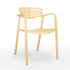 Fire Yellow - Toledo Air Green Stacking Polypropylene Commercial Outdoor Dining Chair - 8.6 lbs.
