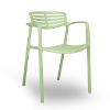 Green Water - Toledo Air Green Stacking Polypropylene Commercial Outdoor Dining Chair - 8.6 lbs.