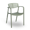 Green Grey  - Toledo Air Stacking Polypropylene Commercial Outdoor Dining Chair - 8.5 lbs.