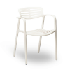 White - Toledo Air Stacking Polypropylene Commercial Outdoor Dining Chair - 8.5 lbs.