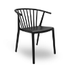 Black - Woody Stacking Polypropylene Commercial Dining Arm Chair - 9.3 lbs.
