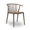 Chocolate - Woody Stacking Polypropylene Commercial Dining Arm Chair - 9.3 lbs.