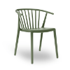 Green Grey - Woody Stacking Polypropylene Commercial Dining Arm Chair - 9.3 lbs.