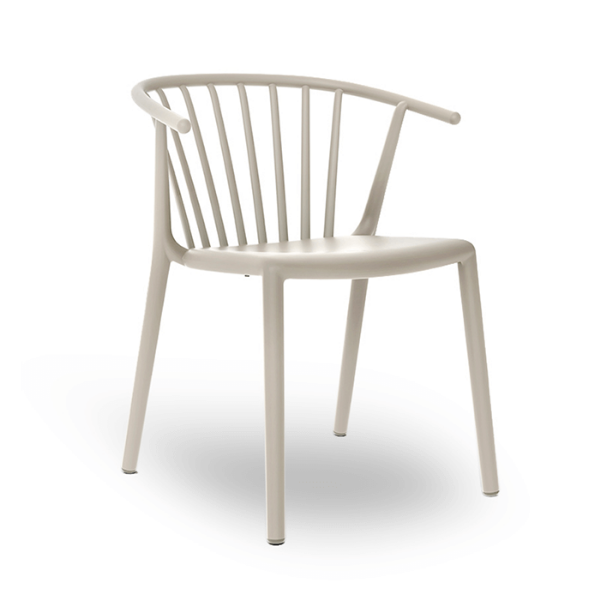 Ivory - Woody Stacking Polypropylene Commercial Dining Arm Chair - 9.3 lbs.