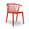 Red - Woody Stacking Polypropylene Commercial Dining Arm Chair - 9.3 lbs.
