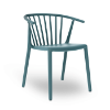 Retro Blue - Woody Stacking Polypropylene Commercial Dining Arm Chair - 9.3 lbs.
