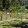 Woody Green Stacking Recycled Polypropylene Dining Chair with Arms - 10.2 lbs.