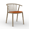Sand_Orange - Woody Polypropylene Commercial Dining Arm Chair with Upholstered Seat Pad - 10.8 lbs.