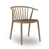 Sand_Taupe - Woody Polypropylene Commercial Dining Arm Chair with Upholstered Seat Pad - 10.8 lbs.