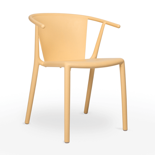 Yellow Fire - Woody Flat Green Commercial Polypropylene Dining Chair with Arms - 10.3 lbs. 