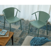Woody Flat Green Commercial Polypropylene Dining Chair with Arms - 10.3 lbs.