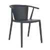Dark Grey - Woody Flat Stacking Polypropylene Commercial Dining Armchair - 9.3 lbs.