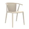 Ivory - Woody Flat Stacking Polypropylene Commercial Dining Armchair - 9.3 lbs. 