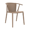 Sand - Woody Flat Stacking Polypropylene Commercial Dining Armchair - 9.3 lbs.