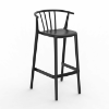 Black - Woody Alto Stacking Polypropylene Commercial Bar Chair - 12.7 lbs. 