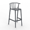 Dark Grey - Woody Alto Stacking Polypropylene Commercial Bar Chair - 12.7 lbs. 