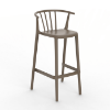 Chocolate - Woody Alto Stacking Polypropylene Commercial Bar Chair - 12.7 lbs. 