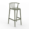 Green Grey - Woody Alto Stacking Polypropylene Commercial Bar Chair - 12.7 lbs. 