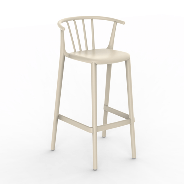 Ivory - Woody Alto Stacking Polypropylene Commercial Bar Chair - 12.7 lbs. 