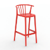 Red - Woody Alto Stacking Polypropylene Commercial Bar Chair - 12.7 lbs. 