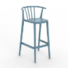 Retro Blue - Woody Alto Stacking Polypropylene Commercial Bar Chair - 12.7 lbs. 