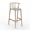 Sand - Woody Alto Stacking Polypropylene Commercial Bar Chair - 12.7 lbs. 
