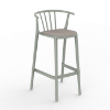 Green Grey_Linen - Woody Alto Polypropylene Barstool with Upholstered Seat Pad - 12.7 lbs.