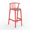 Red_Linen - Woody Alto Polypropylene Barstool with Upholstered Seat Pad - 12.7 lbs.