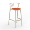 Irovy_Orange - Woody Alto Polypropylene Barstool with Upholstered Seat Pad - 12.7 lbs. 