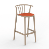 Sand_Orange - Woody Alto Polypropylene Barstool with Upholstered Seat Pad - 12.7 lbs.