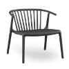 Black - Woody Lounge Stacking Polypropylene Outdoor Dining Chair with Arms - 15.6 lbs.