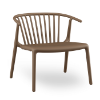Chocolate - Woody Lounge Stacking Polypropylene Outdoor Dining Chair with Arms - 15.6 lbs.