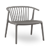 Dark Grey - Woody Lounge Stacking Polypropylene Outdoor Dining Chair with Arms - 15.6 lbs.