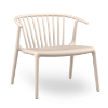 Ivory - Woody Lounge Stacking Polypropylene Outdoor Dining Chair with Arms - 15.6 lbs.