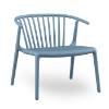 Retro Blue - Woody Lounge Stacking Polypropylene Outdoor Dining Chair with Arms - 15.6 lbs.