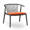 Black_Orange - Woody Lounge Polypropylene Dining Arm Chair with Upholstered Seat Pad - 16.5 lbs. 