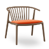 Chocolate_Orange - Woody Lounge Polypropylene Dining Arm Chair with Upholstered Seat Pad - 16.5 lbs.